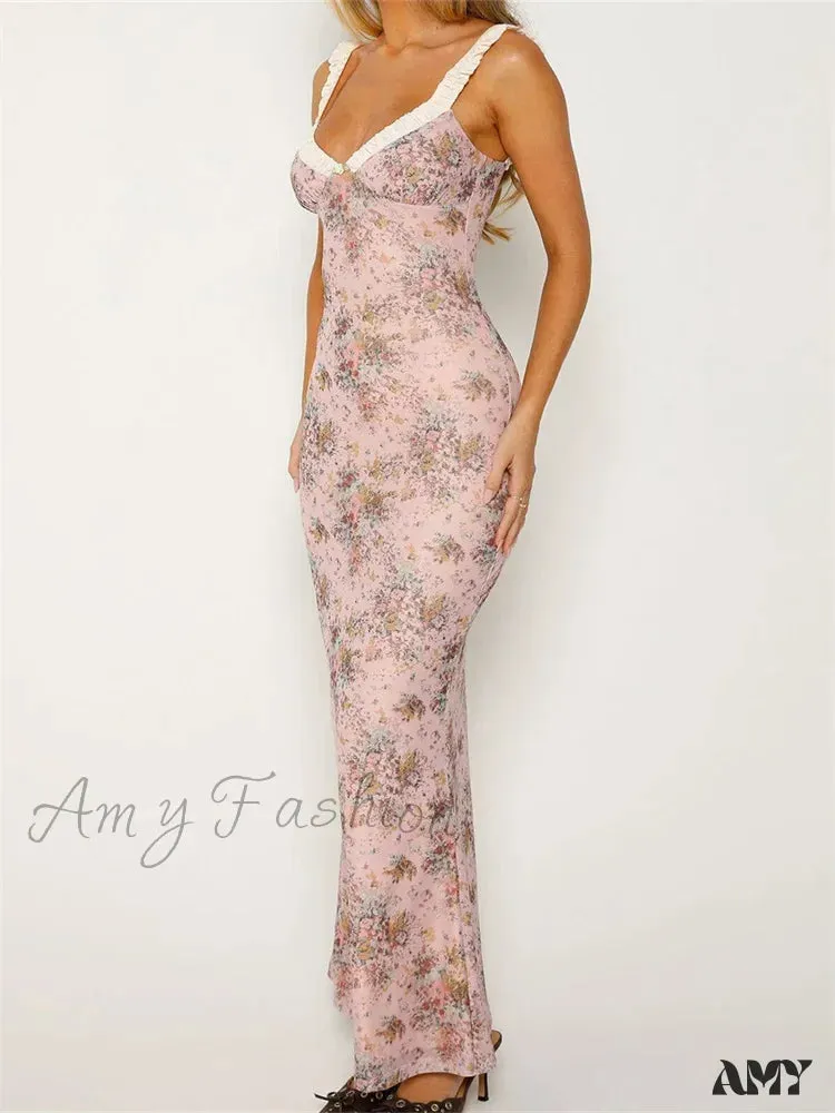 2024 Women  Sleeveless V-neck Backless Floral Print Patchwork Summer  Cocktail Party Female Vestidos