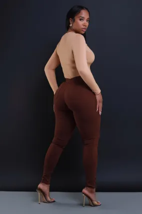 $5 Super Swank High Waist Stretchy Jeans - Chocolate