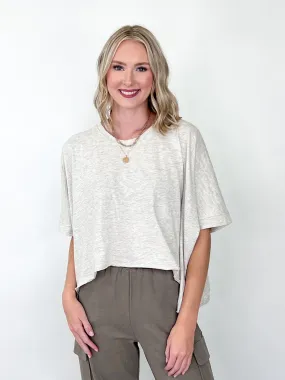 Addison - Oatmeal Asymmetrical Tee