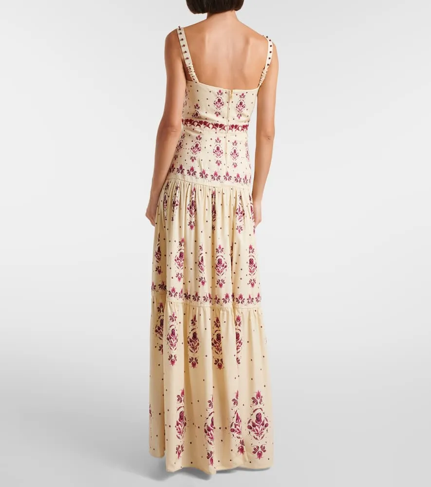 Agua by Agua Bendita Lima Relato embroidered linen maxi dress