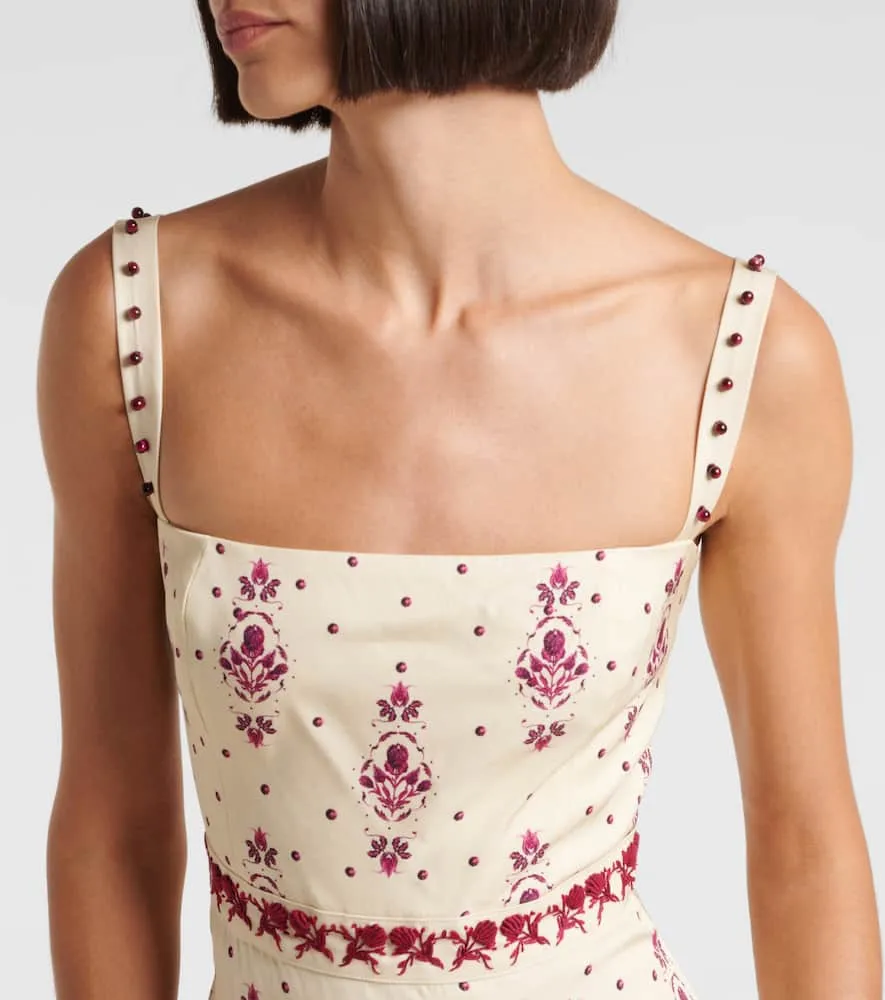 Agua by Agua Bendita Lima Relato embroidered linen maxi dress