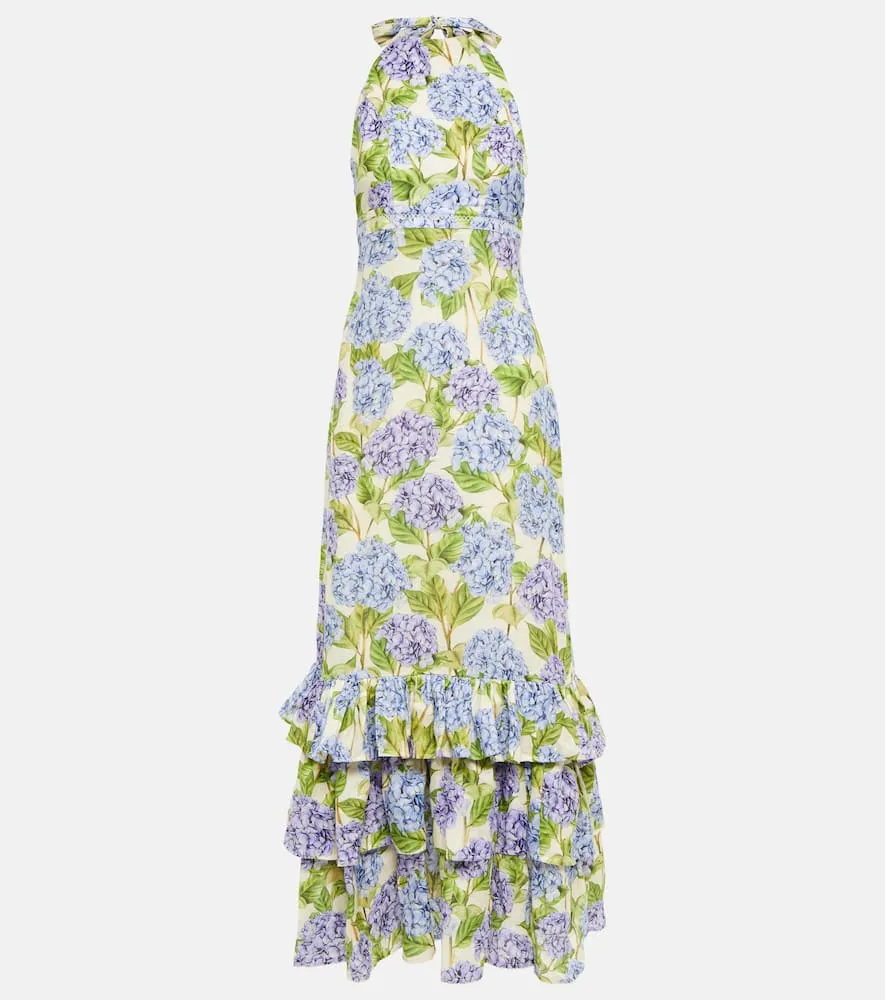 Agua by Agua Bendita Magnolia Hortensia linen maxi dress