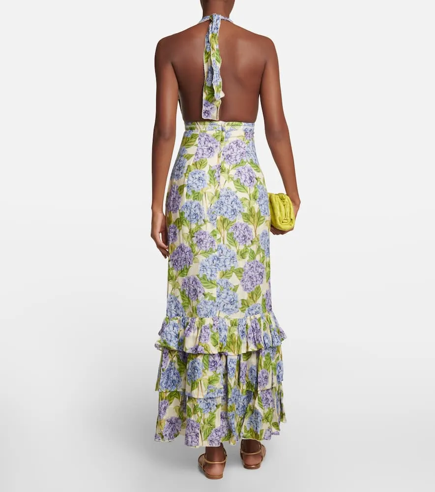 Agua by Agua Bendita Magnolia Hortensia linen maxi dress