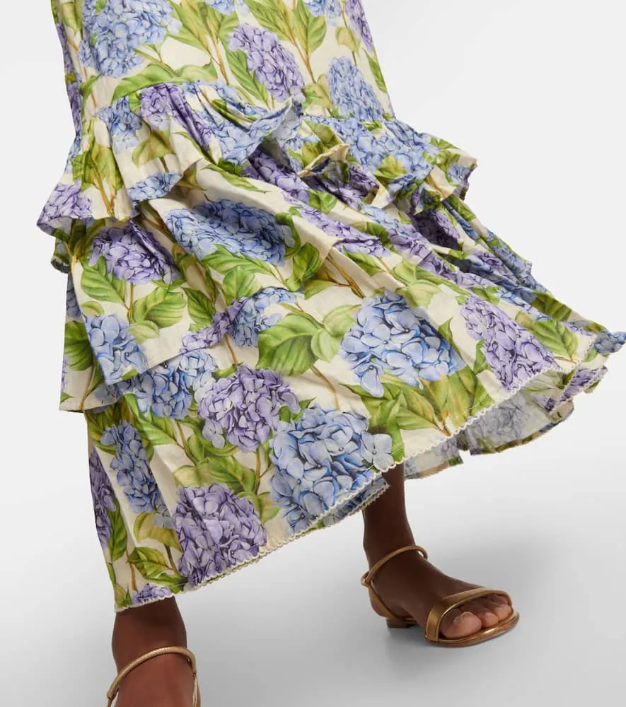 Agua by Agua Bendita Magnolia Hortensia linen maxi dress