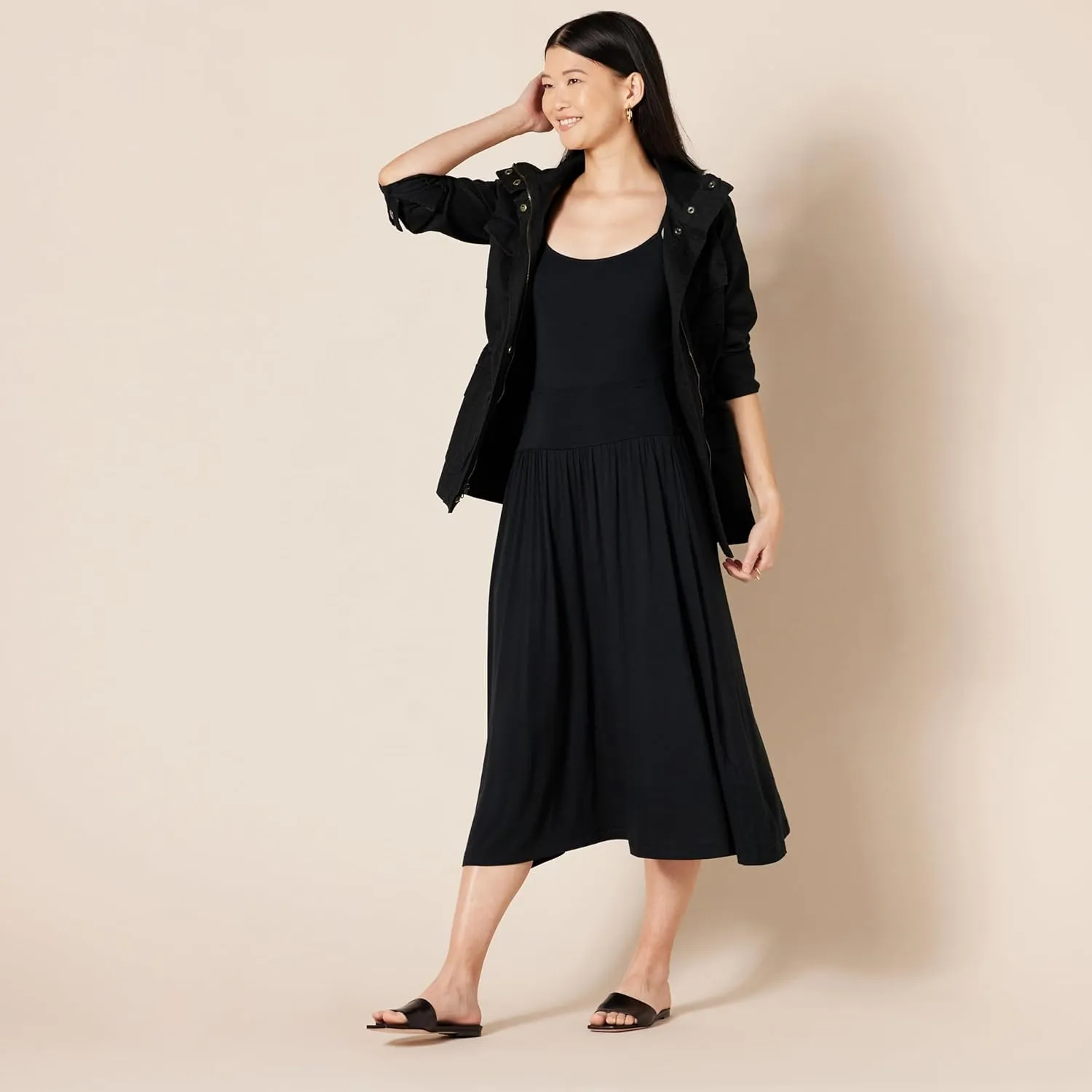 Amazon Essentials Women's Jersey Pull On Midi Length Skirt