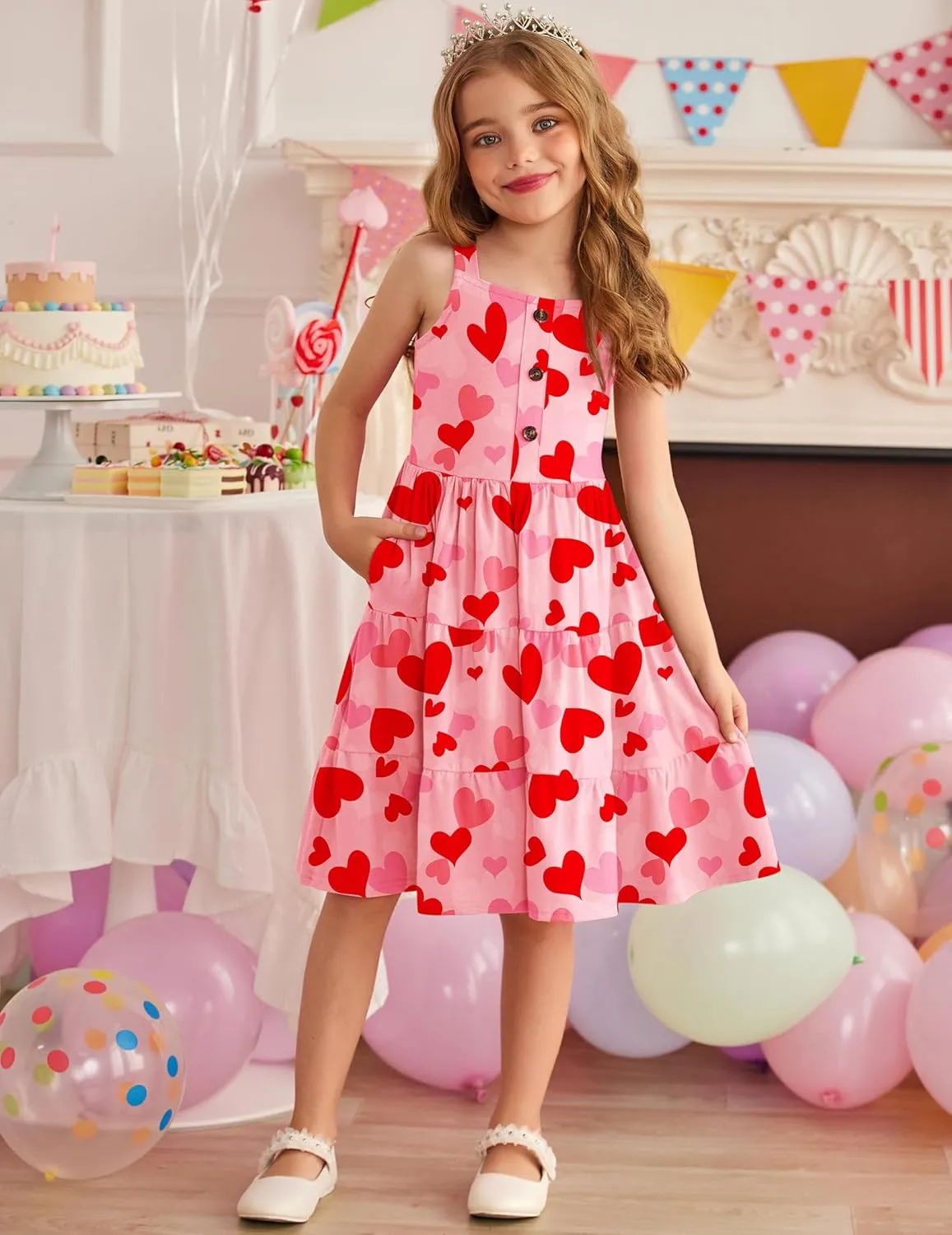 Arshiner Toddler Girl Dresses Casual Sleeveless Swing Flowy Sundress