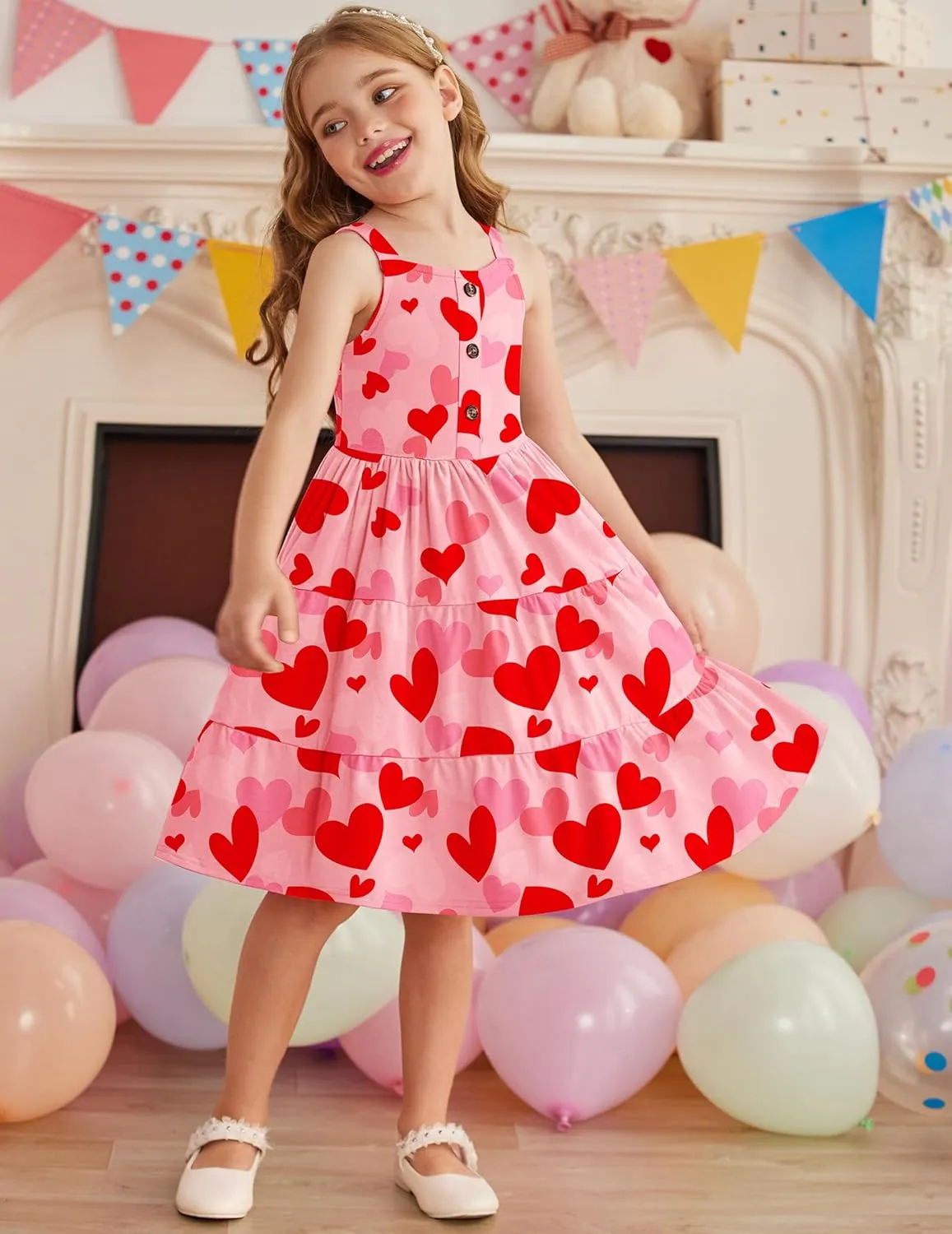 Arshiner Toddler Girl Dresses Casual Sleeveless Swing Flowy Sundress