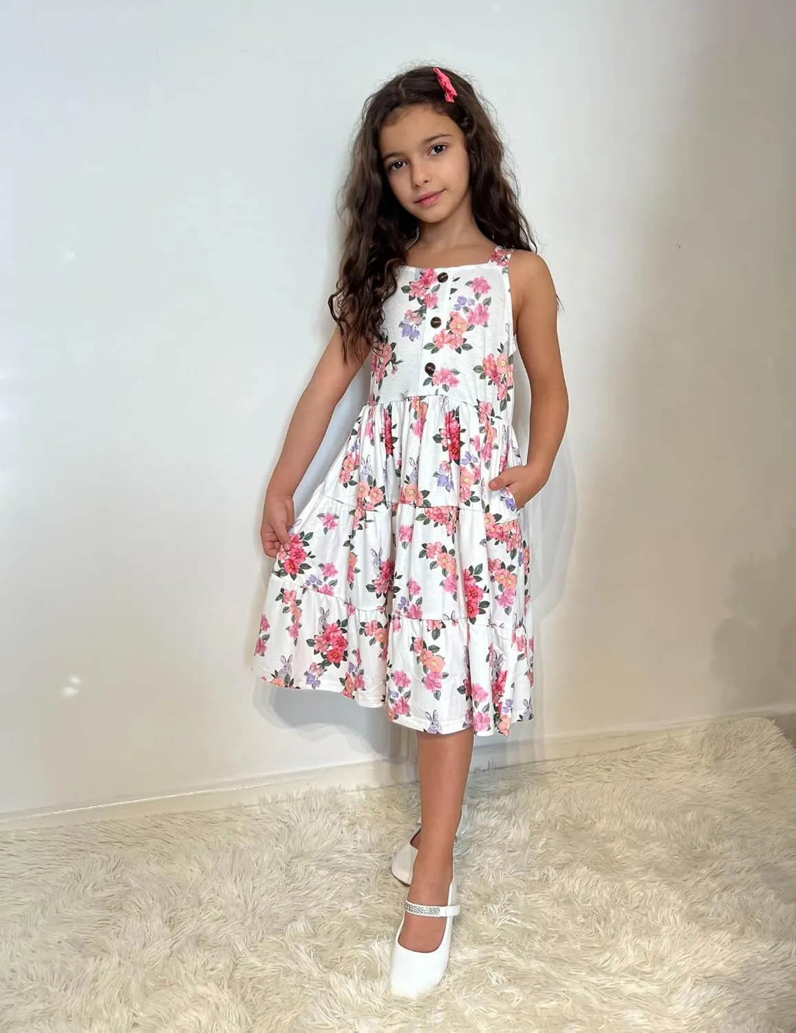 Arshiner Toddler Girl Dresses Casual Sleeveless Swing Flowy Sundress