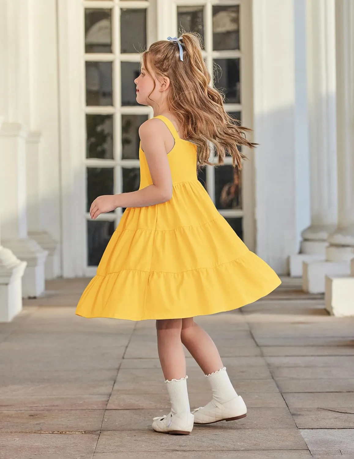 Arshiner Toddler Girl Dresses Casual Sleeveless Swing Flowy Sundress