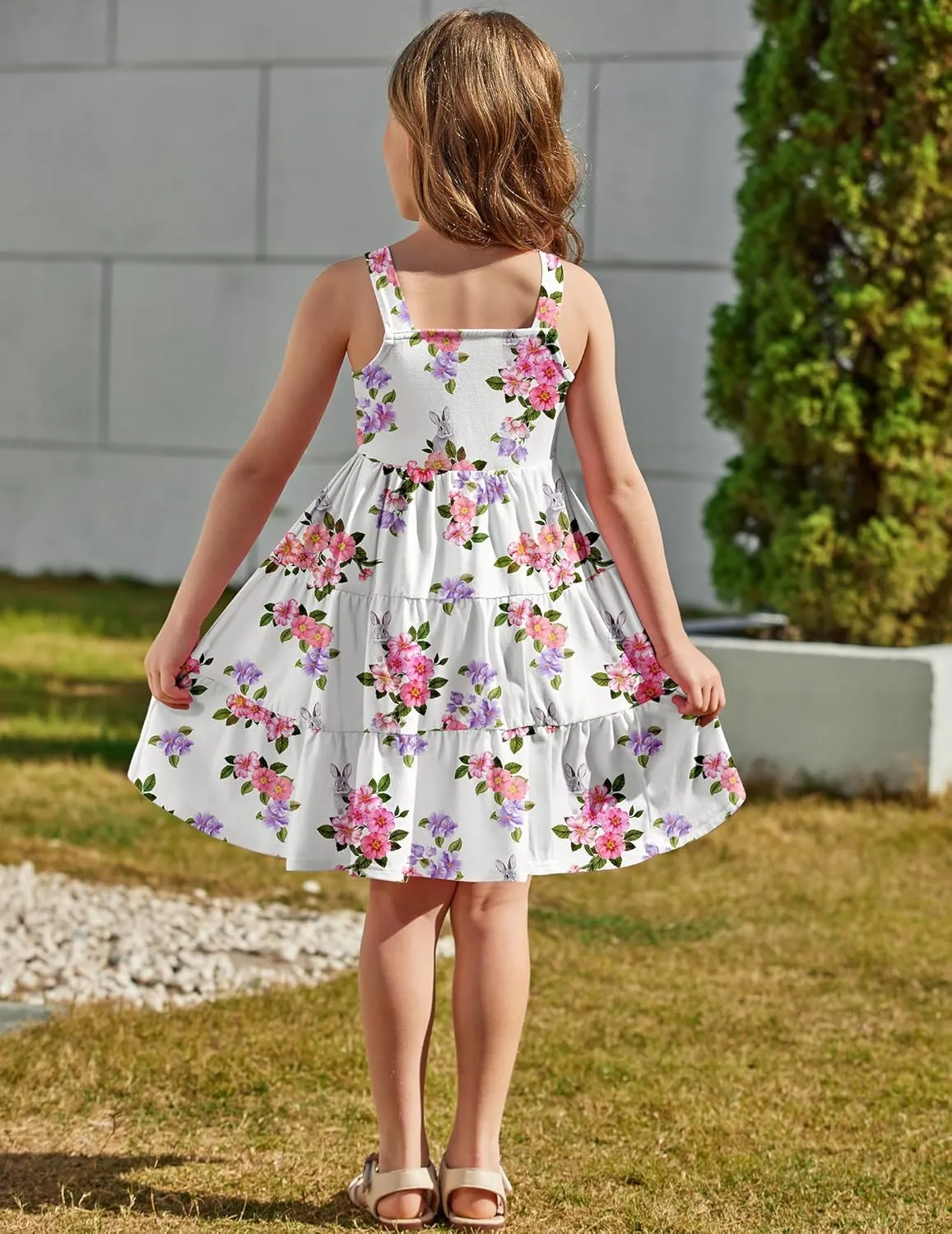 Arshiner Toddler Girl Dresses Casual Sleeveless Swing Flowy Sundress