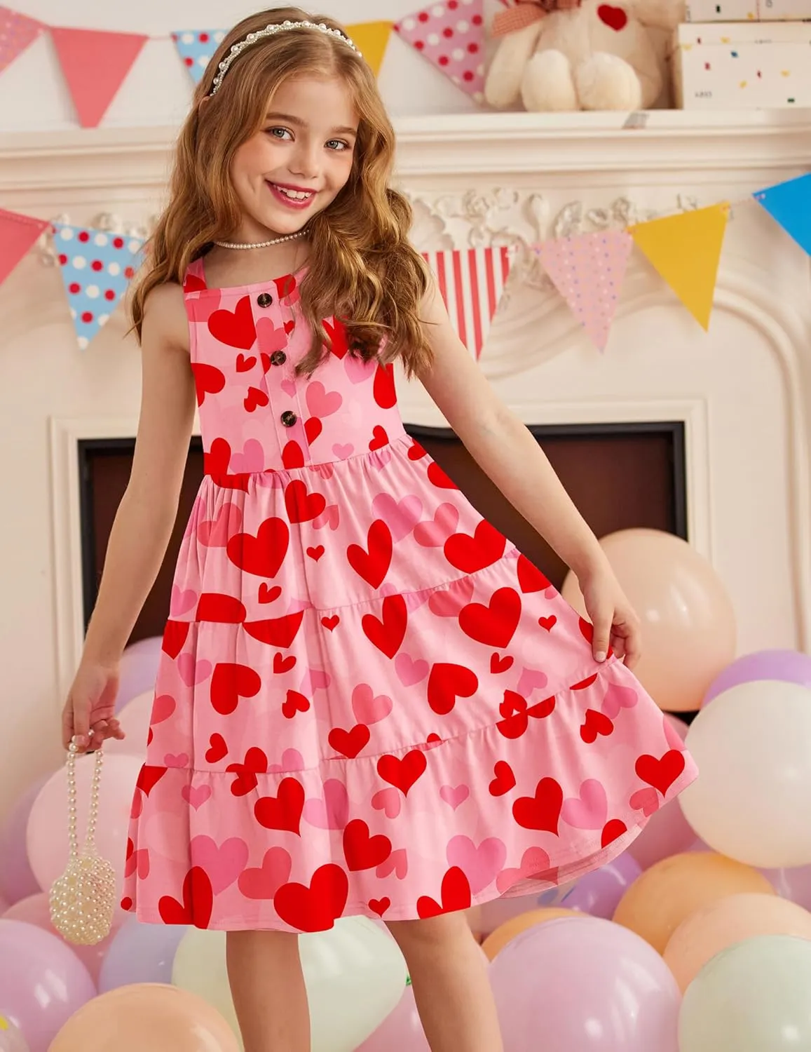Arshiner Toddler Girl Dresses Casual Sleeveless Swing Flowy Sundress