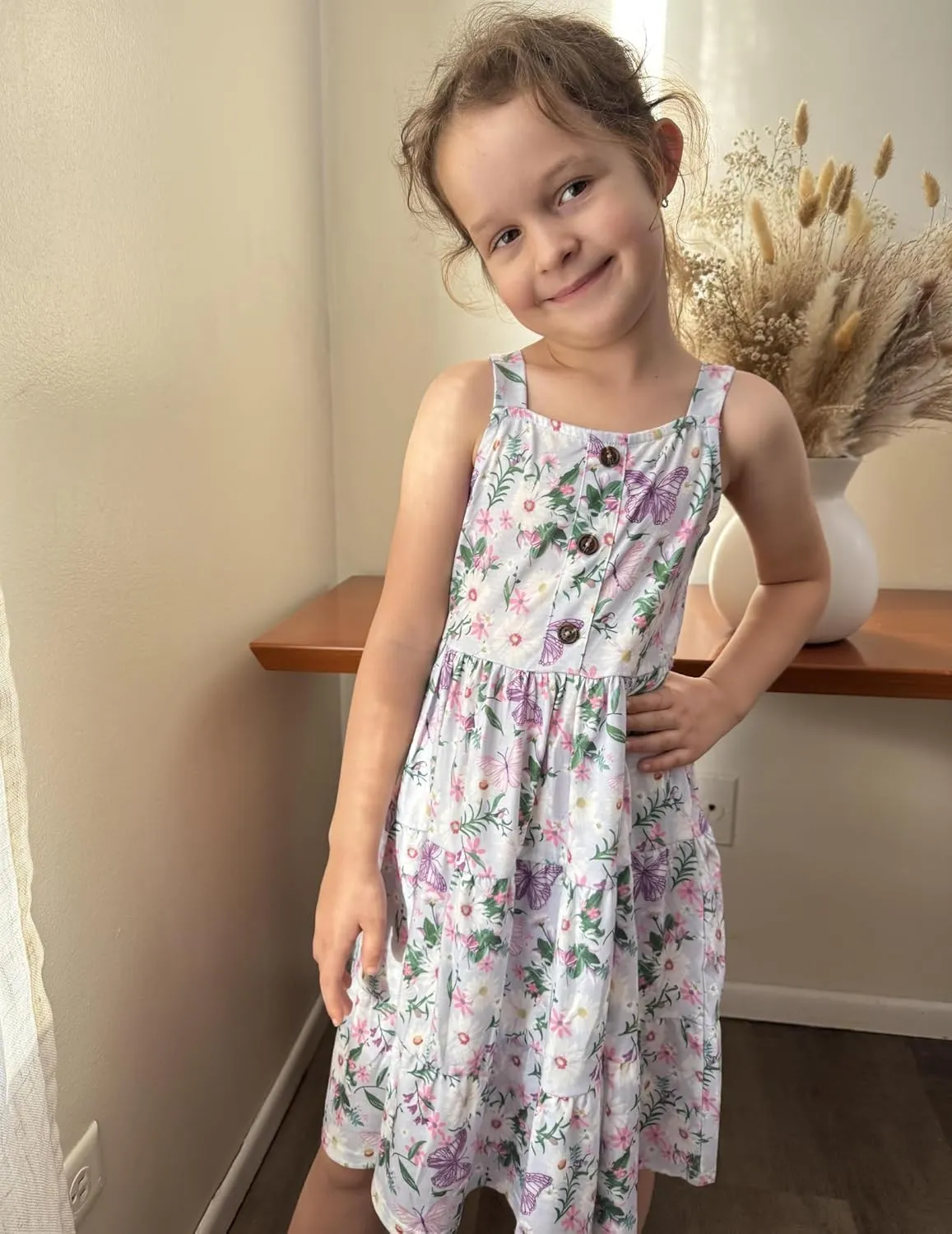 Arshiner Toddler Girl Dresses Casual Sleeveless Swing Flowy Sundress
