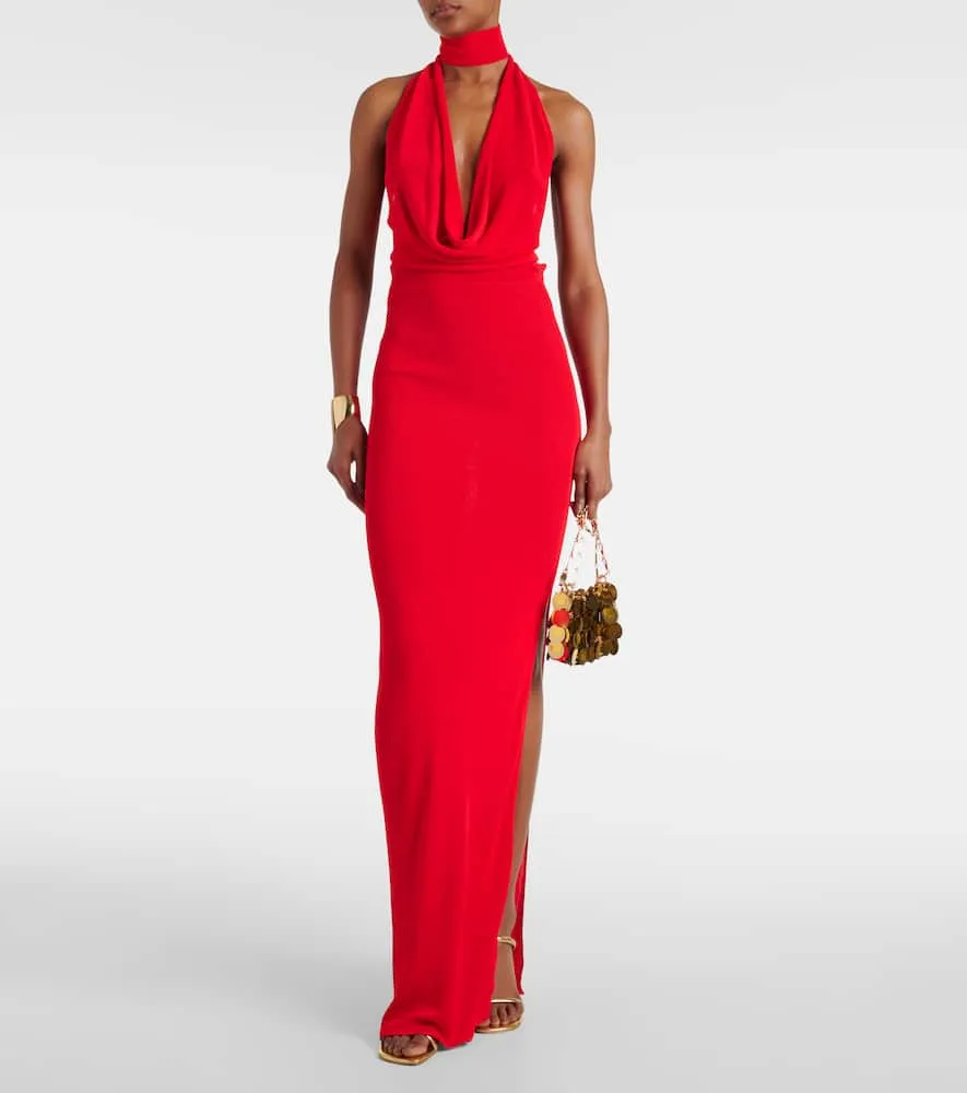 Aya Muse Scarf-detail maxi dress