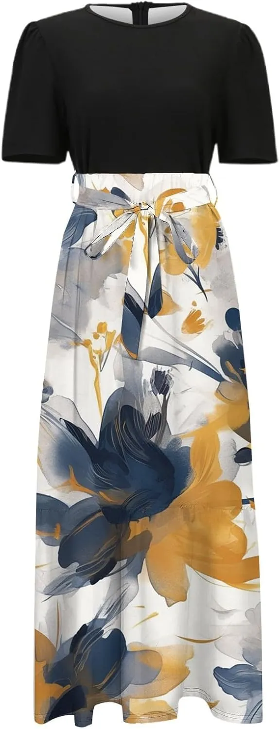 Beach Wedding Guest Dress Womens 2025 Summer Maternity Maxi Dresses for Photoshoot Short Sleeve Baby Shower Casual Long Dress