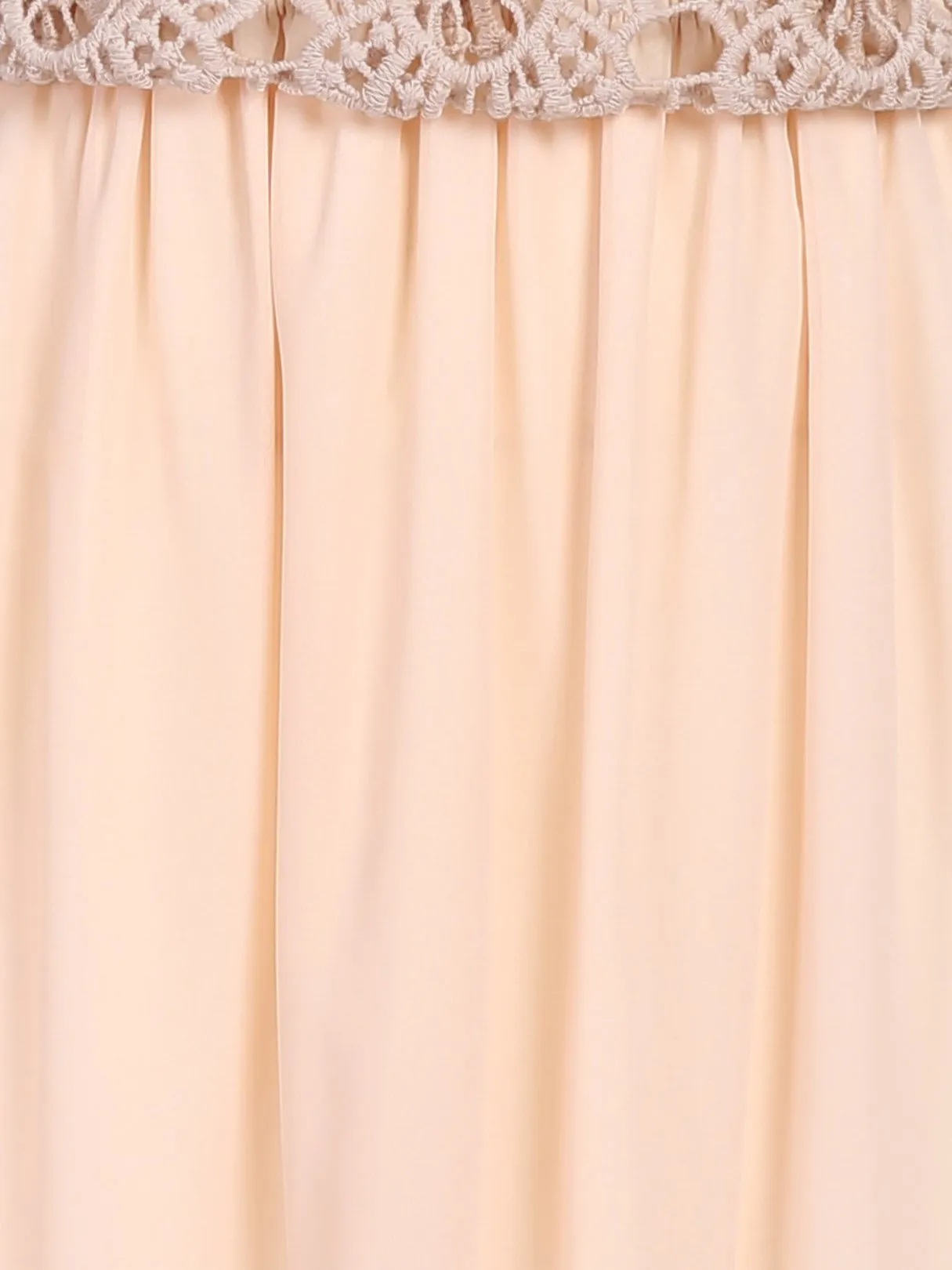 Beige Sleeveless Lace Maxi Dress