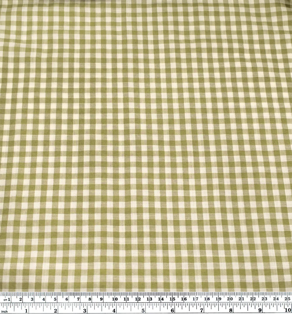 Bonbon Viscose Cotton Gingham - Green Pea
