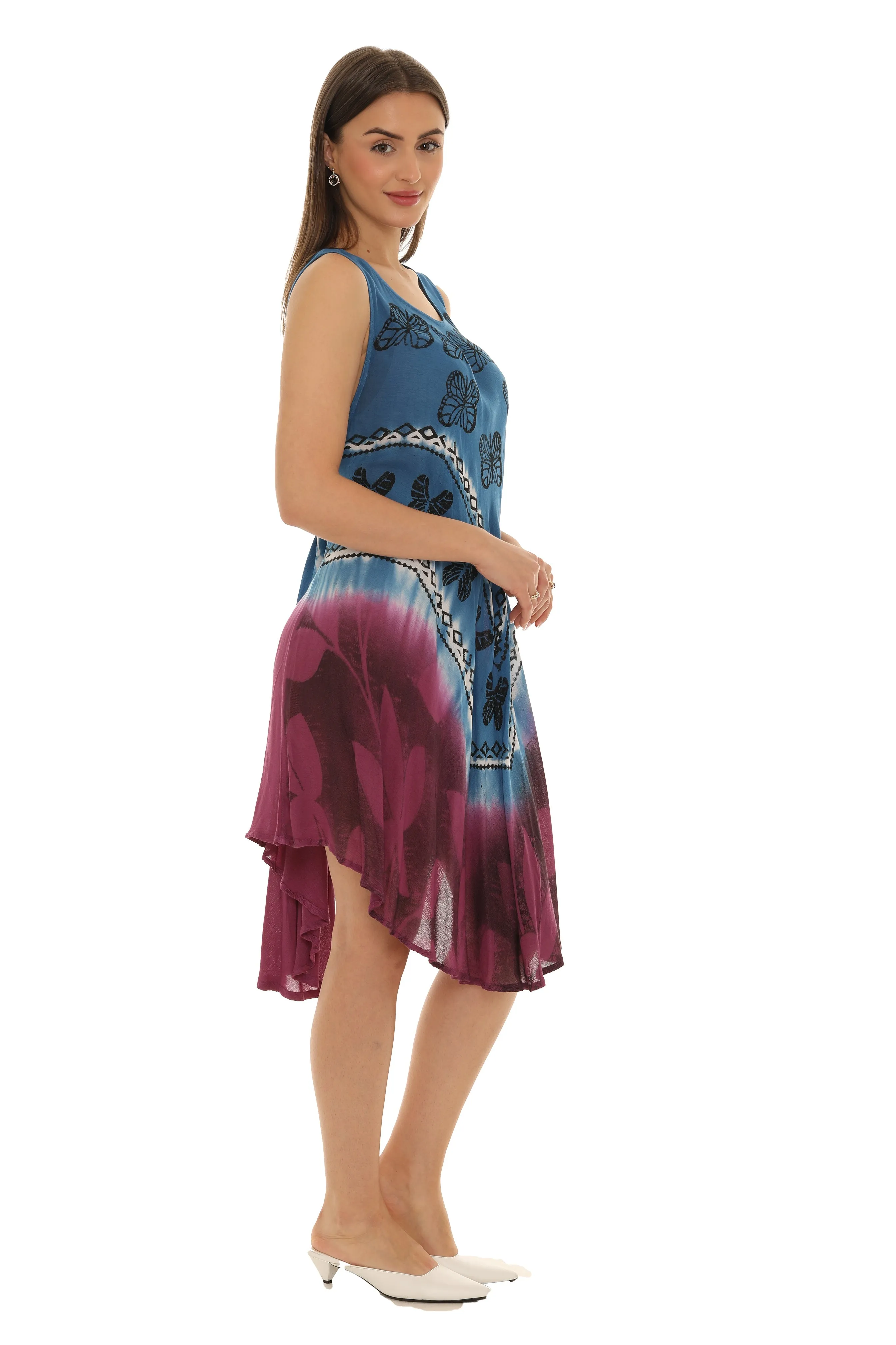 Butterflies With Two Tone Midi Rayon Sundress