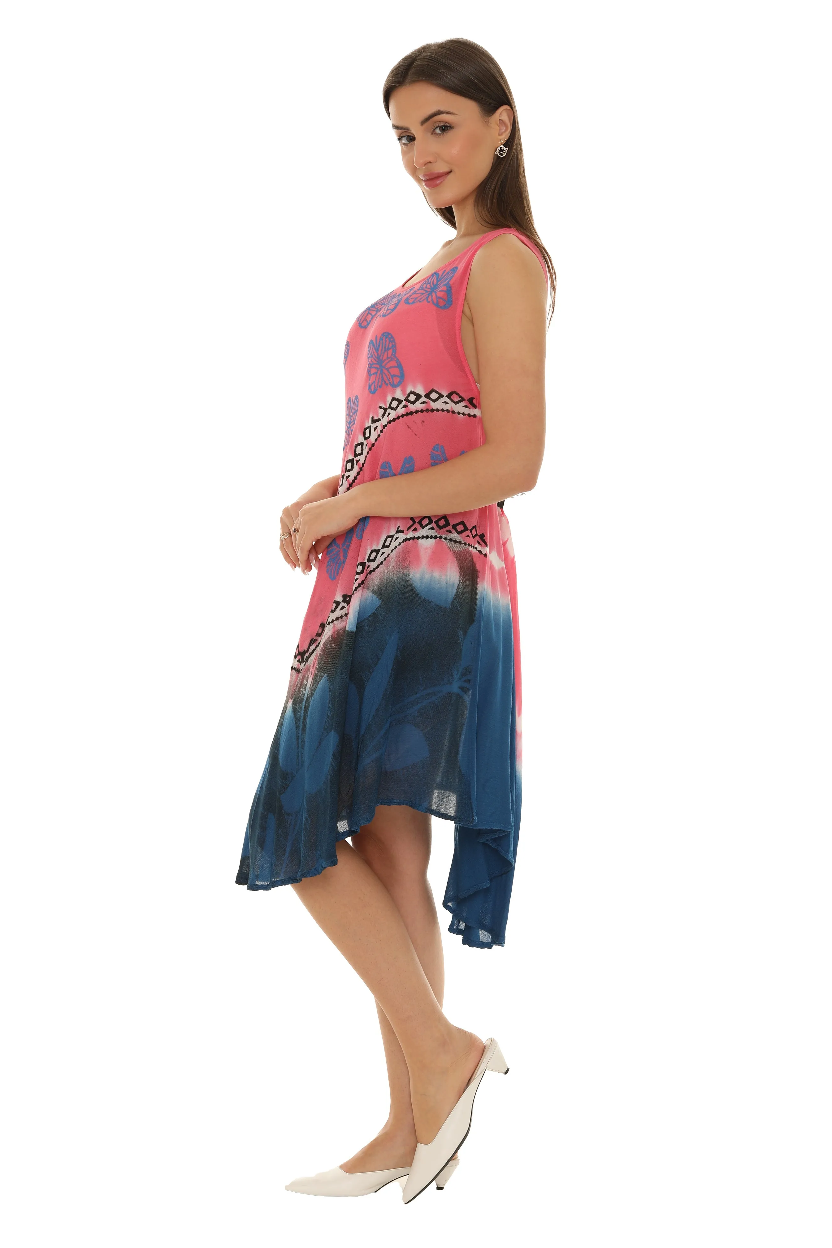 Butterflies With Two Tone Midi Rayon Sundress