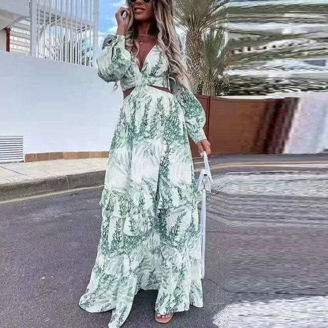 Claire Ruffle Maxi Dress