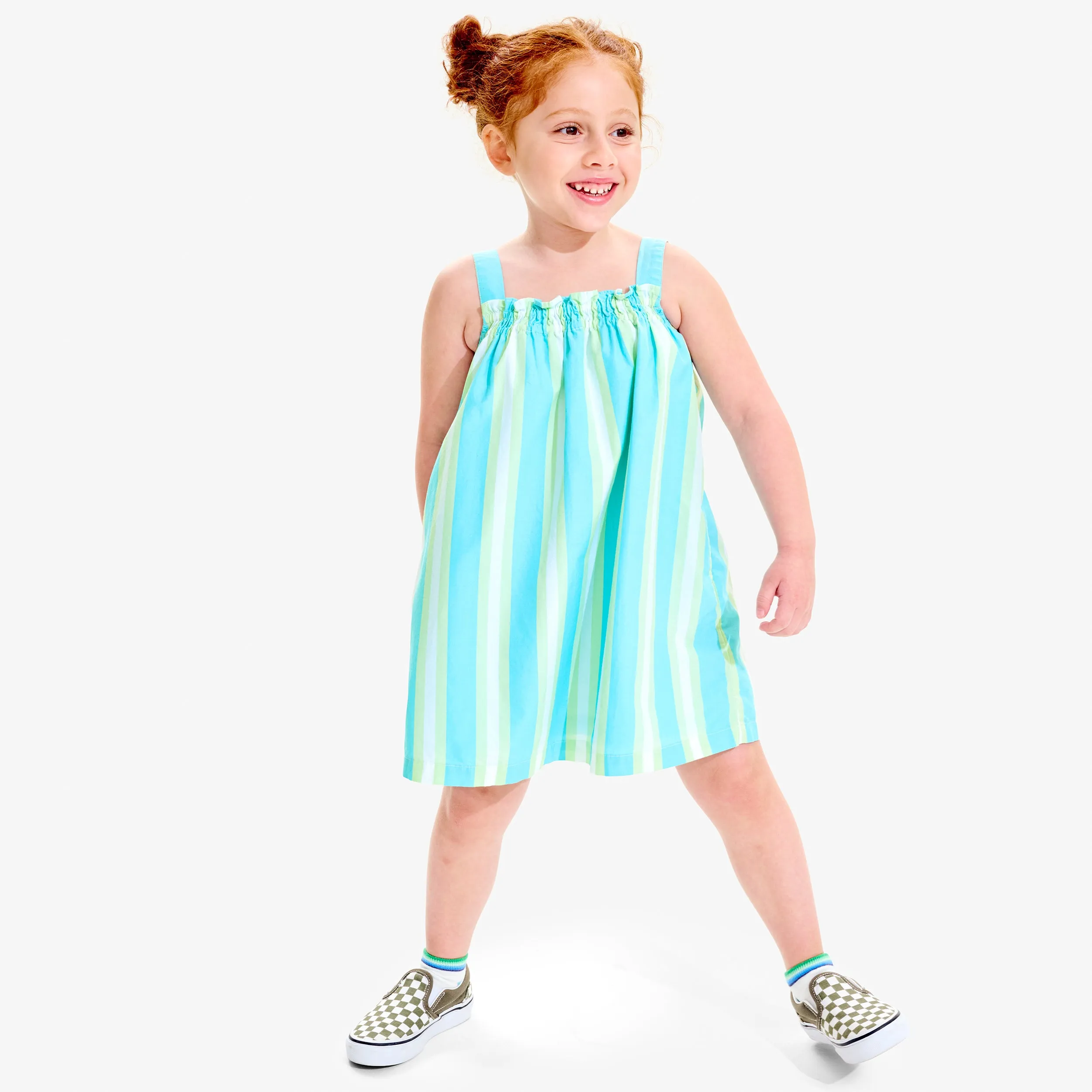 Clearance kids woven smocked sundress in stripe