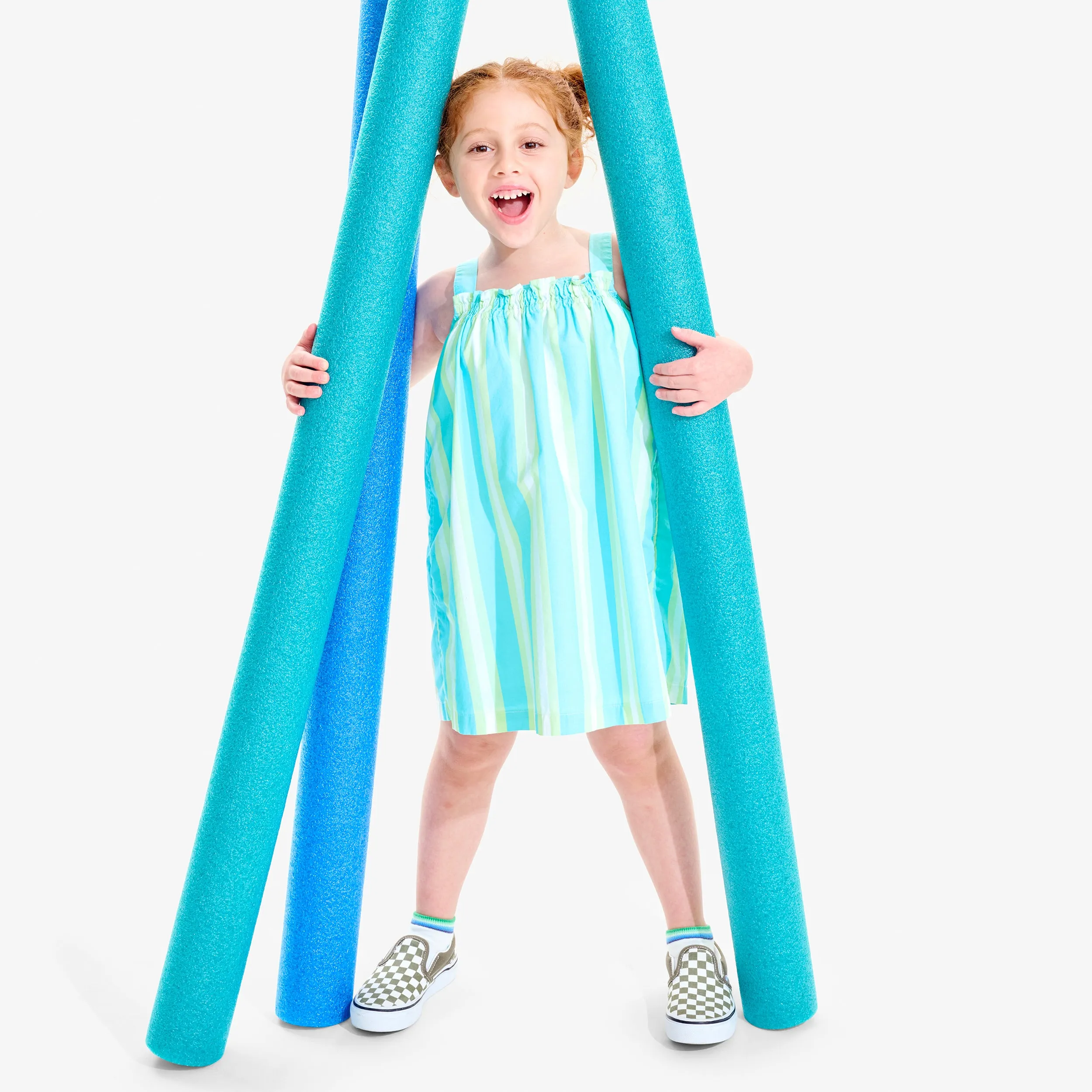 Clearance kids woven smocked sundress in stripe