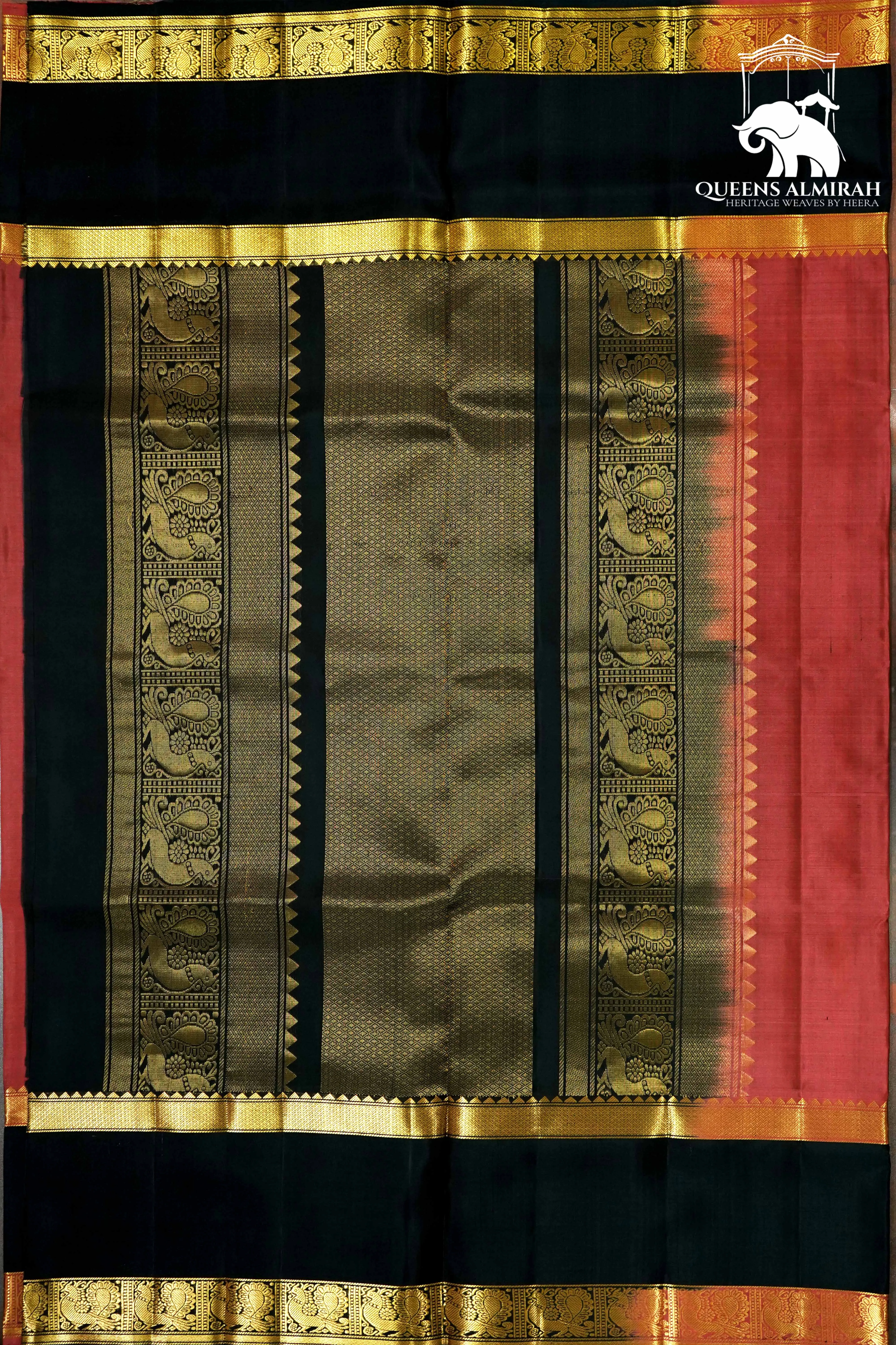 COPPER RUST WITH BLACK SOFT SILK SAREE