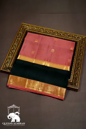 COPPER RUST WITH BLACK SOFT SILK SAREE