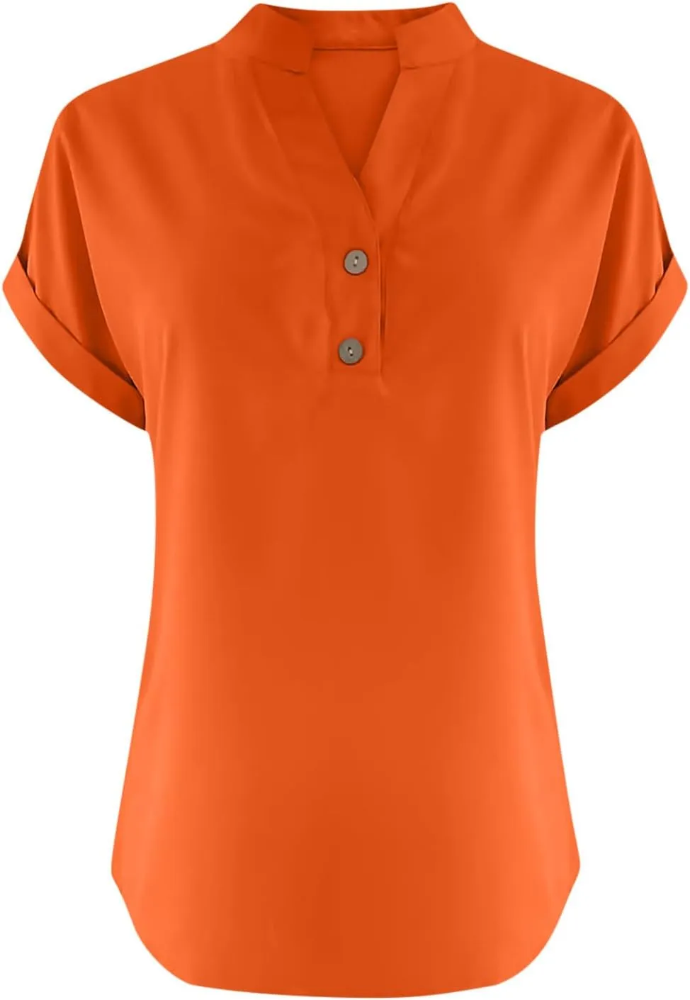Cotton Linen for Women V Neck Button Down Tops Short Sleeve Basic Tee Summer Tops Casual Loose Solid Shirt Plus Size