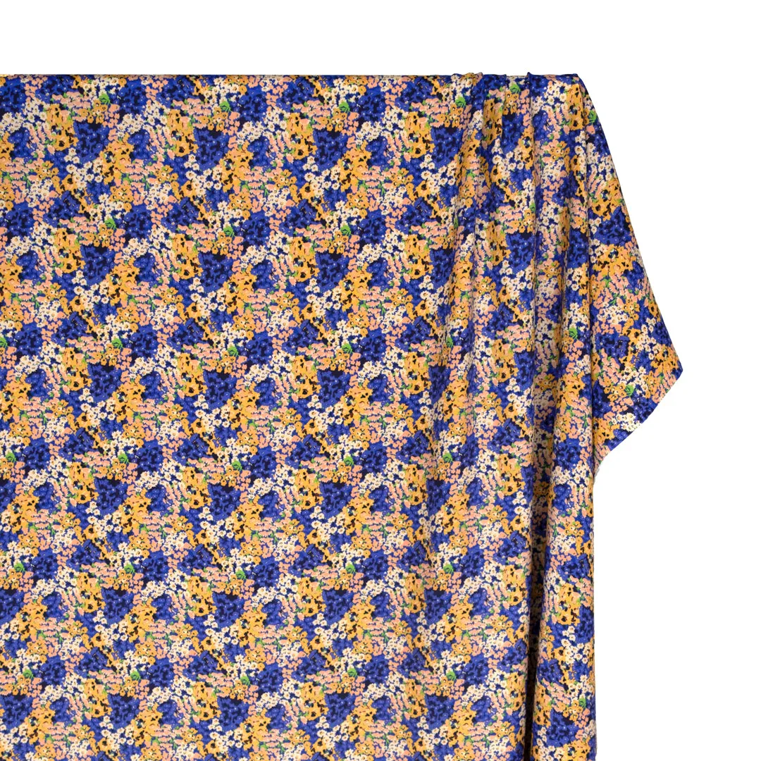 Deadstock Rolling Meadows Printed Viscose - Azure/Golden