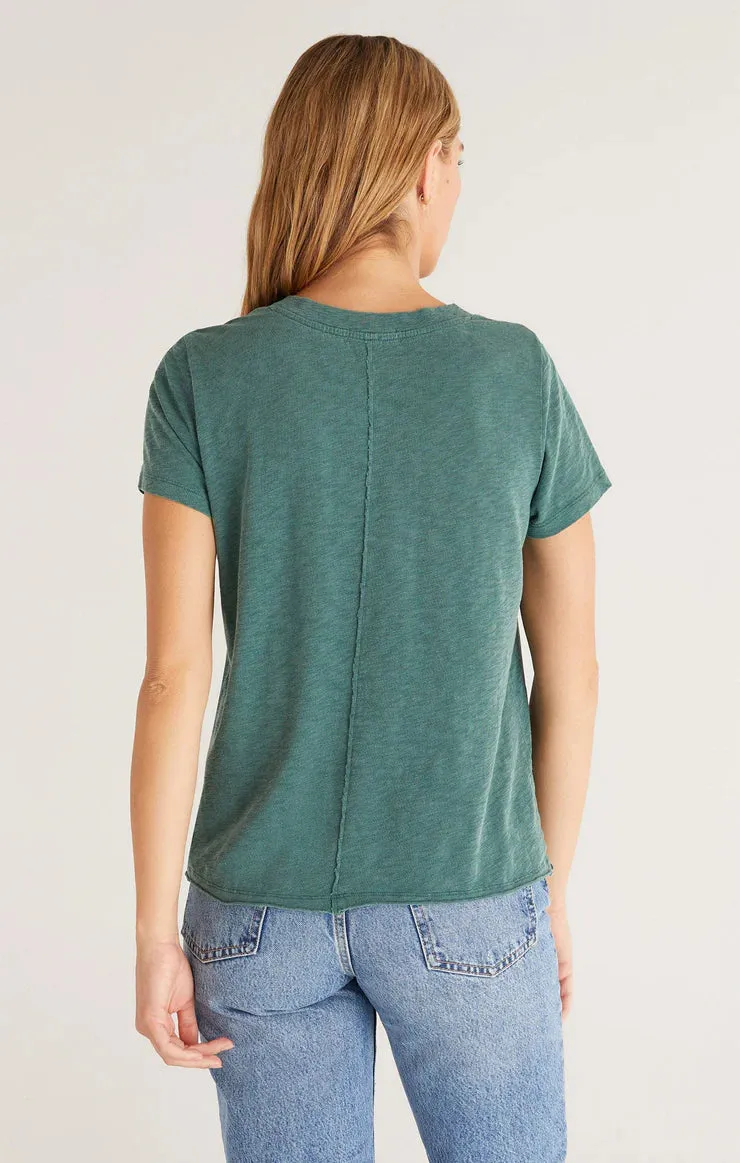 Dream Slub Sleeve Tee | White, Blush, Driftwood, Silver Pin