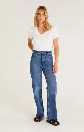 Dream Slub Sleeve Tee | White, Blush, Driftwood, Silver Pin