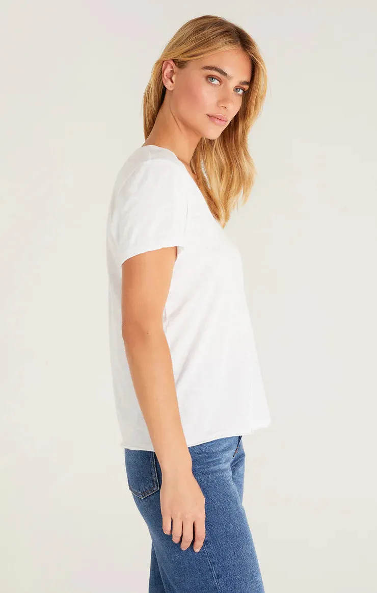 Dream Slub Sleeve Tee | White, Blush, Driftwood, Silver Pin