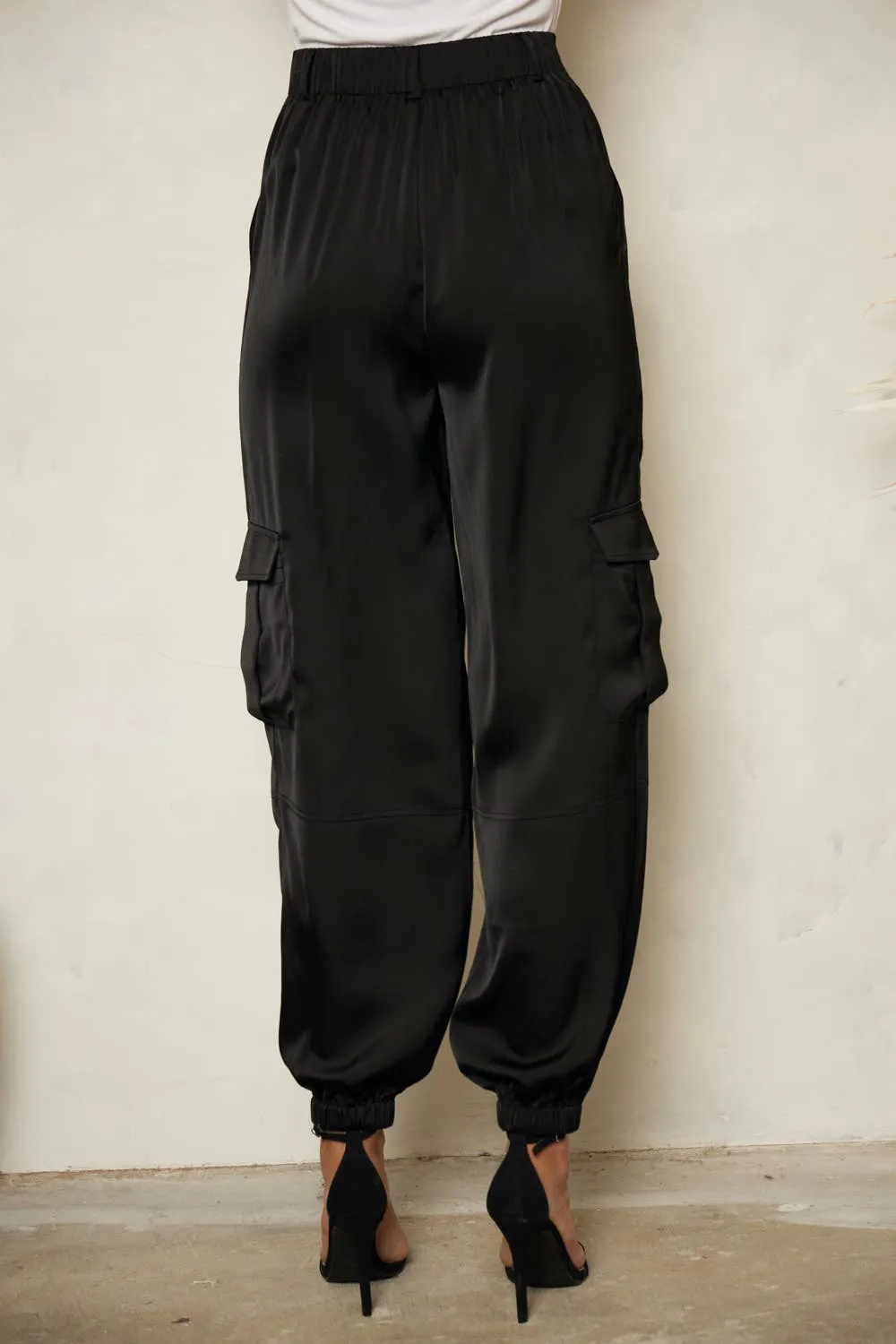 Ella's High Waisted Satin Joggers