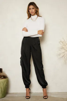 Ella's High Waisted Satin Joggers