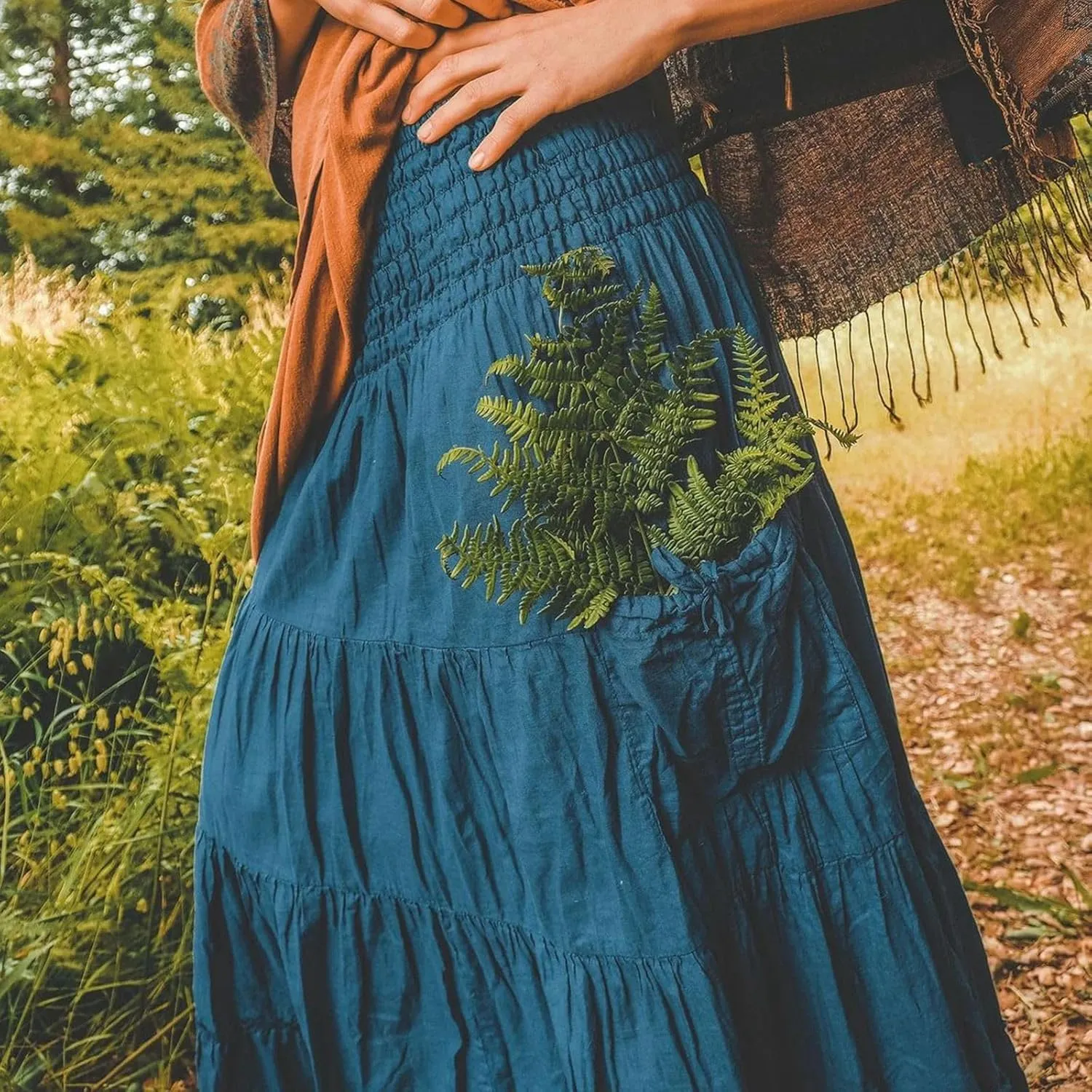 Flowy Boho Maxi Skirts for Women, 2025 Trendy Casual Elegantes High Waisted Long Skirt