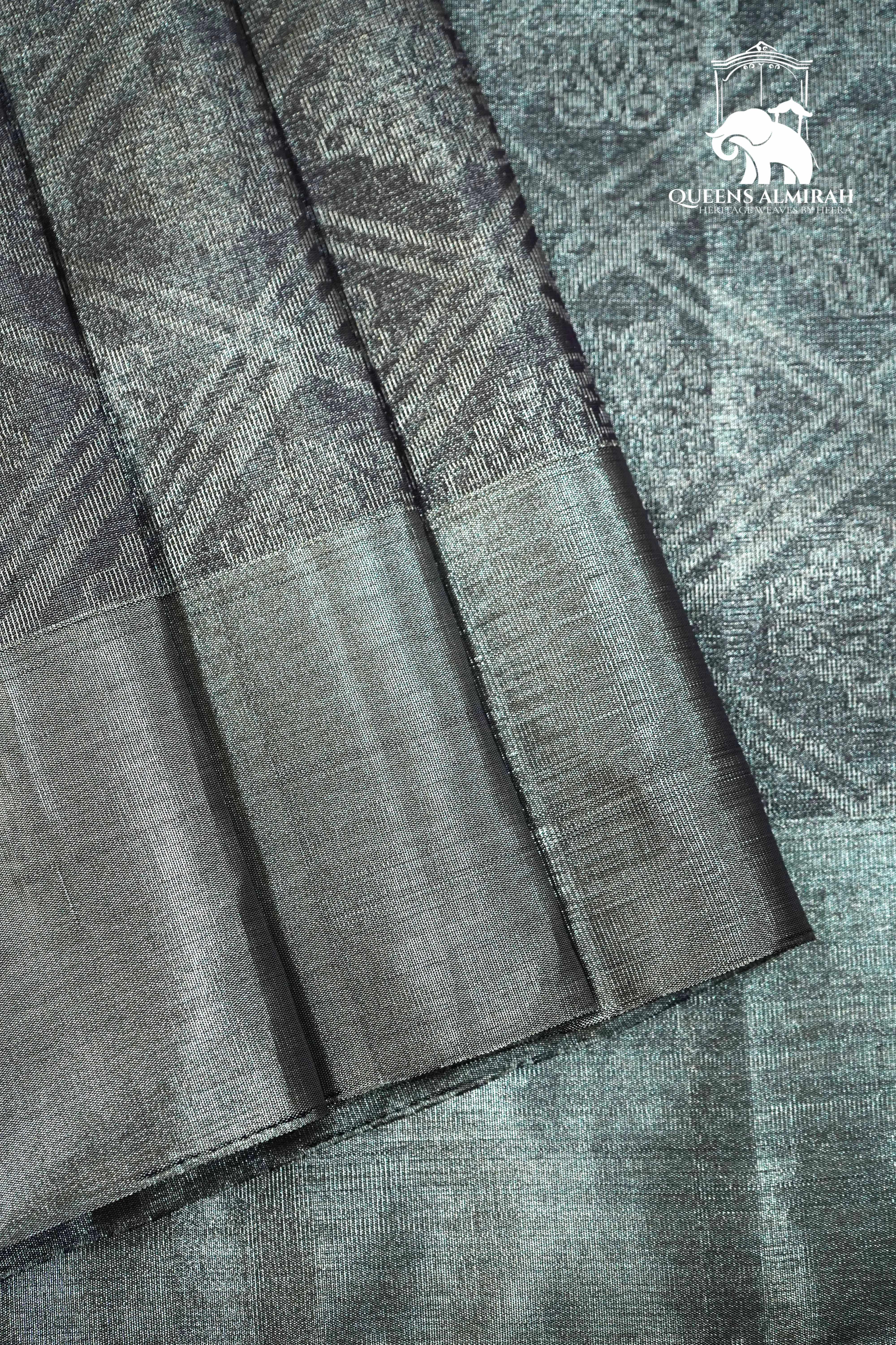 GREY WITH TISSUE BORDER SOFT SILK SAREE