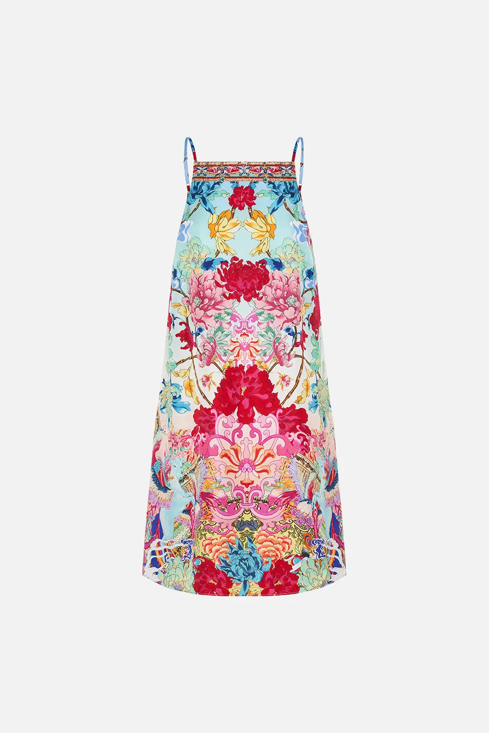 HIGH NECK LOW BACK SHIFT DRESS GO STAG