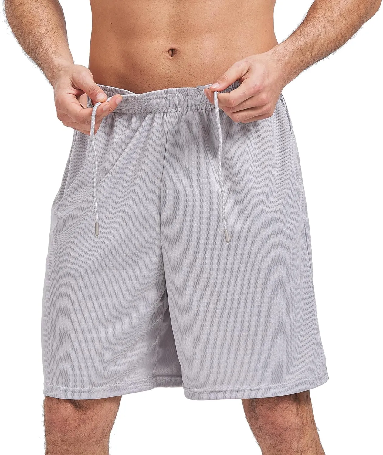 HQUEC Mens Shorts Mesh Gym Lightweight Comfortable 7"/ 5" Basketball Shorts Loose-Fit with Pockets