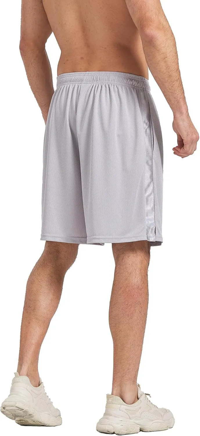 HQUEC Mens Shorts Mesh Gym Lightweight Comfortable 7"/ 5" Basketball Shorts Loose-Fit with Pockets