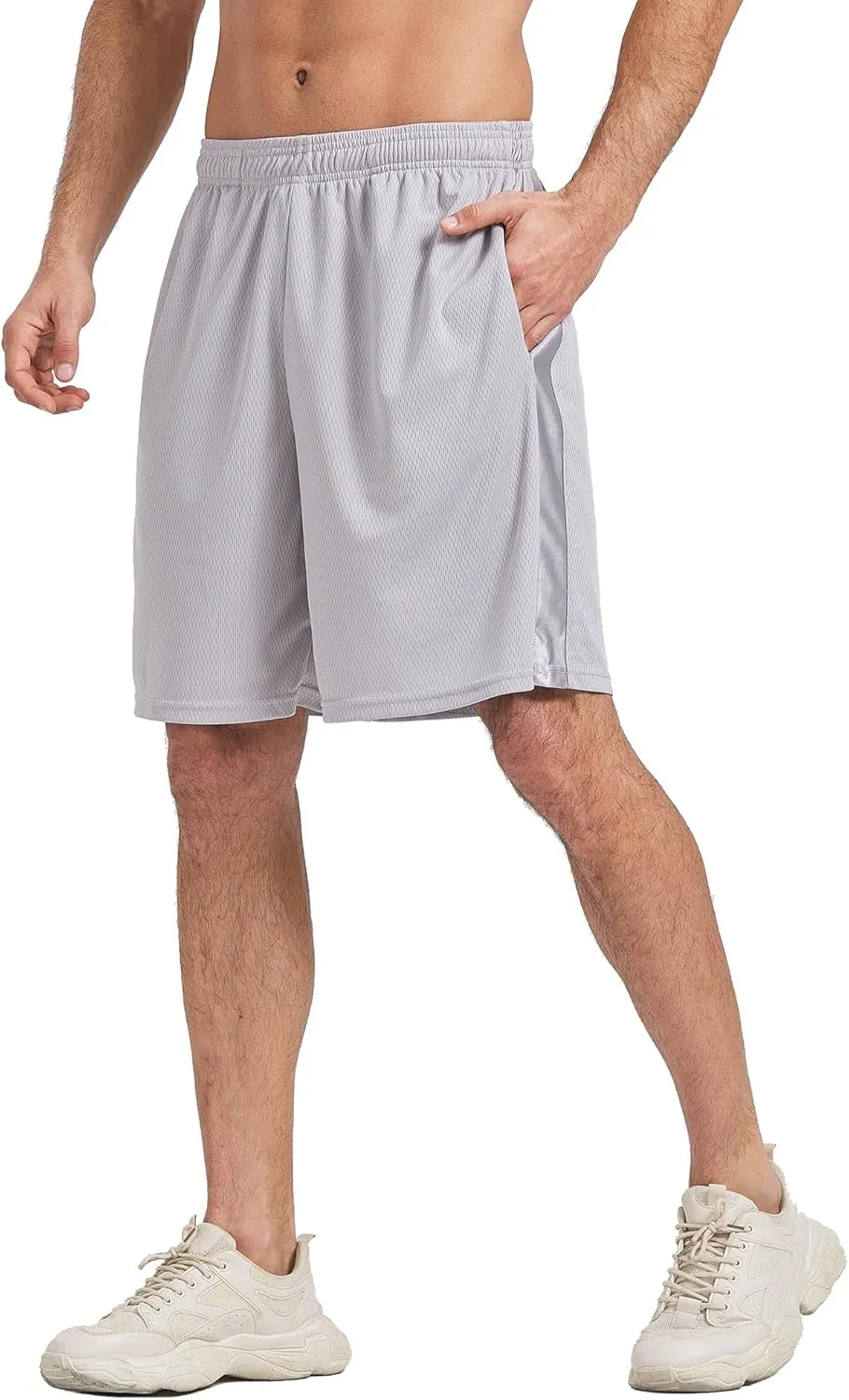HQUEC Mens Shorts Mesh Gym Lightweight Comfortable 7"/ 5" Basketball Shorts Loose-Fit with Pockets