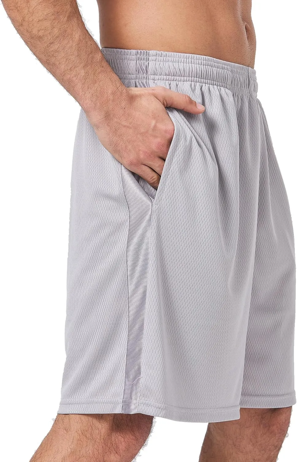 HQUEC Mens Shorts Mesh Gym Lightweight Comfortable 7"/ 5" Basketball Shorts Loose-Fit with Pockets