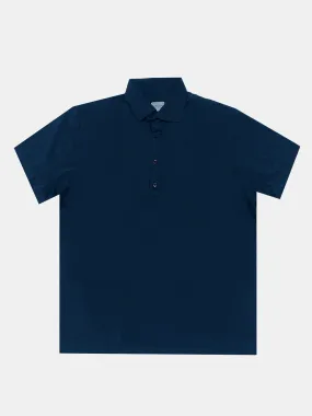 Indigo Cotton Pique Polo