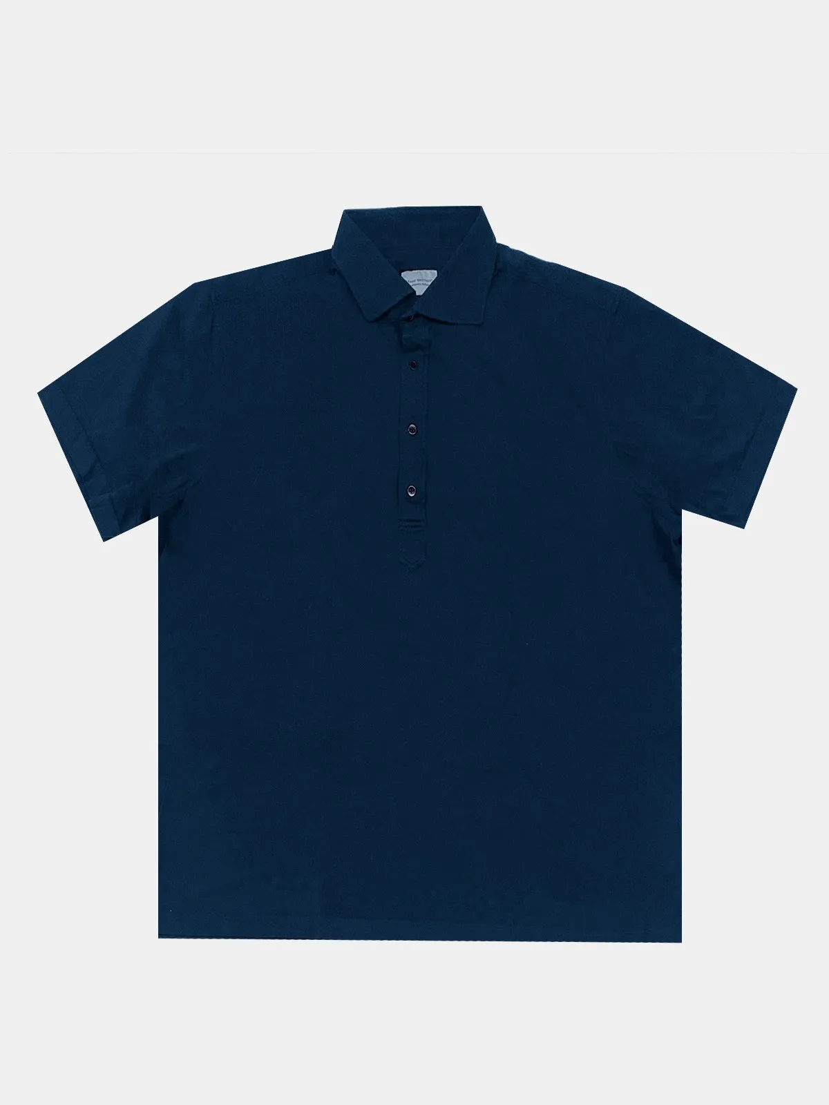 Indigo Cotton Pique Polo