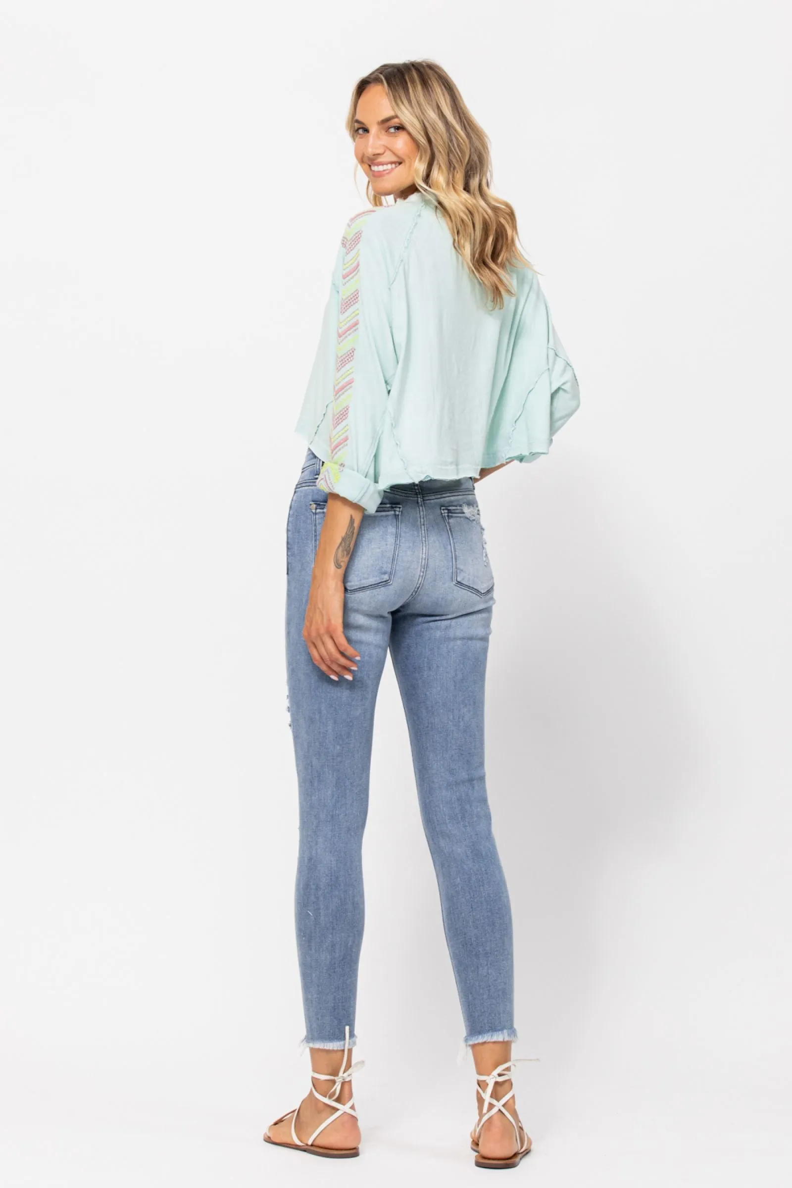 Judy Blue Mid Rise Destroyed Skinny
