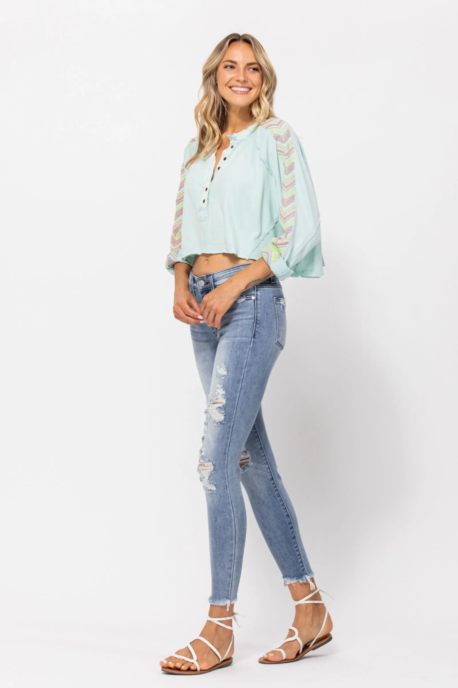 Judy Blue Mid Rise Destroyed Skinny