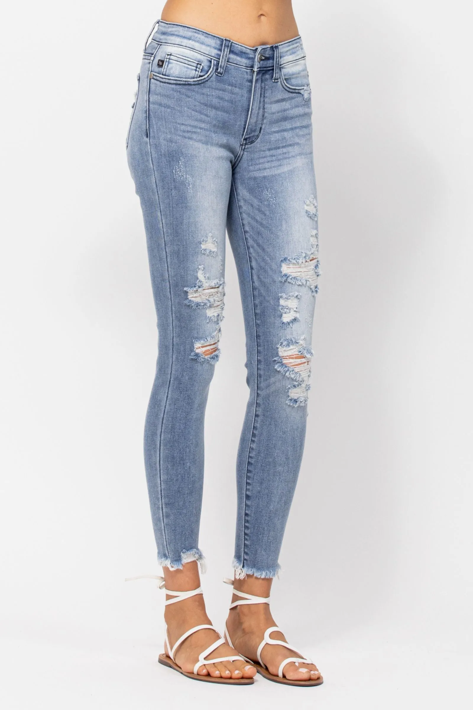 Judy Blue Mid Rise Destroyed Skinny