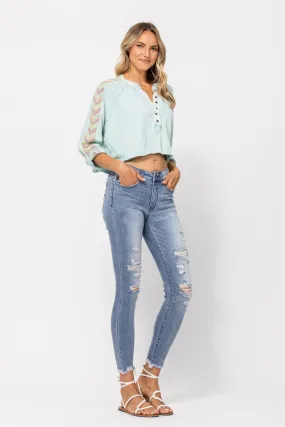 Judy Blue Mid Rise Destroyed Skinny