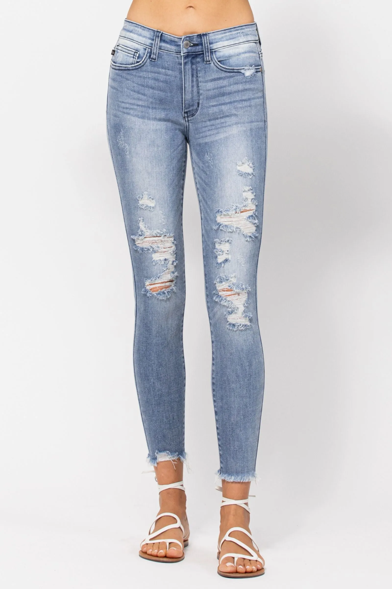 Judy Blue Mid Rise Destroyed Skinny