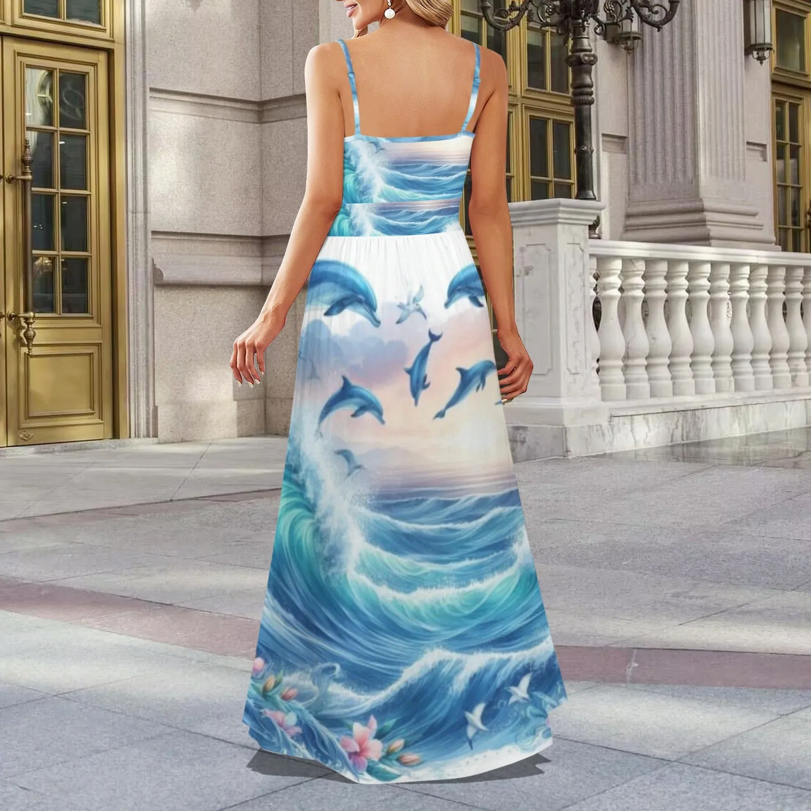 Jumping Dolphins Maxi Dress