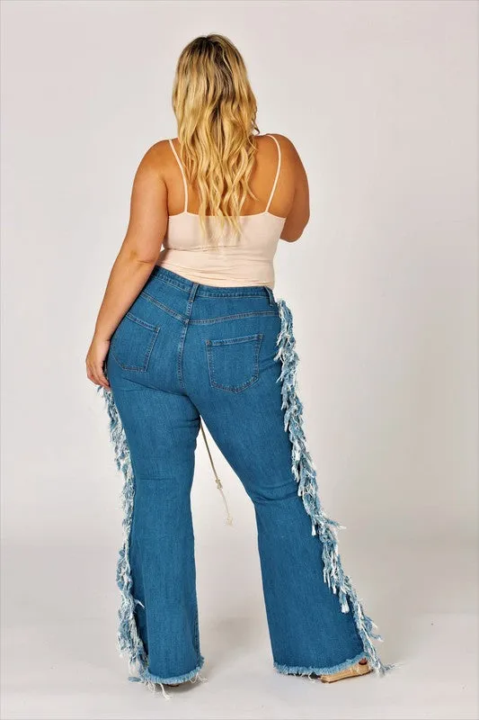 Lace Me Up Curve Flare Jeans